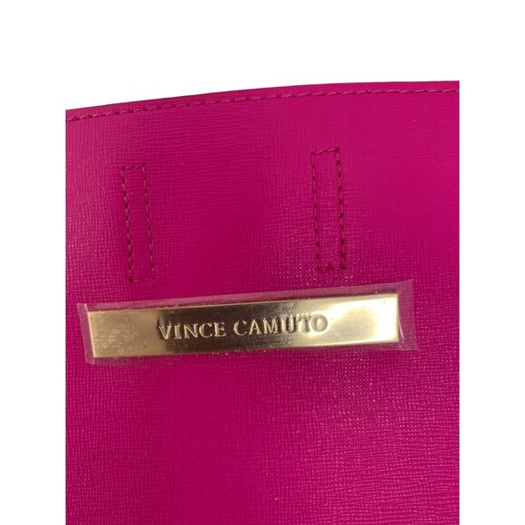 New Vince Camuto Pink Fuscia Tote Bag With Gold Logo & Magnetic Closure Snap - Picture 2 of 13